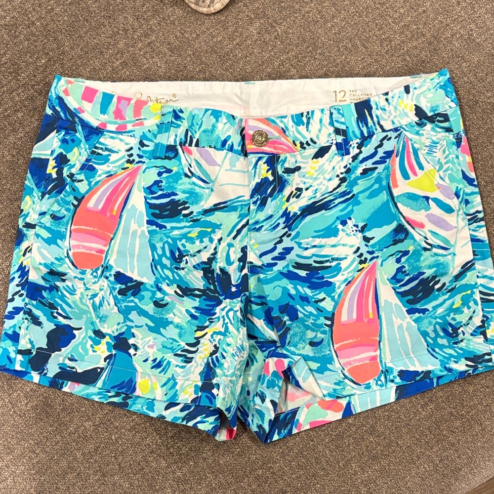 Callahan Blue and Pink Sailboat Women's Shorts